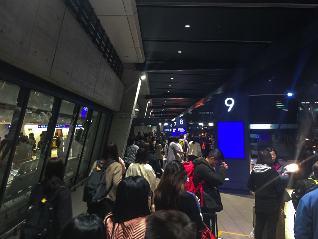 桃園空港第1ターミナルのバス乗り場