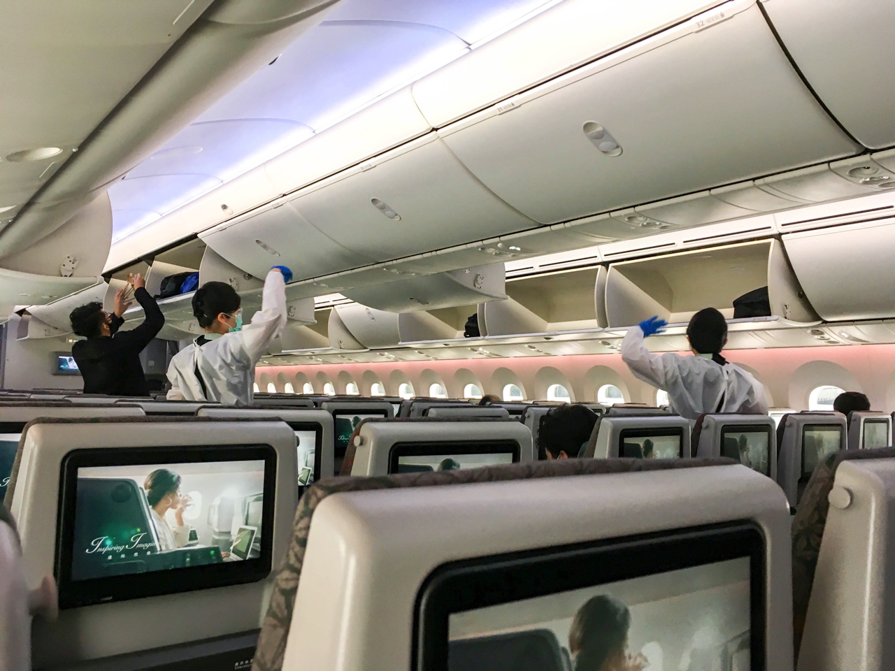EVA Airの飛行機内